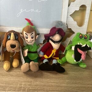 Disney Store Captain Hook, Nana Peter & Crocodile Plush Set - Vtg from Peter Pan